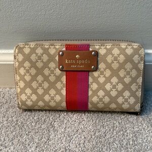 Kate Spade Tan and Red Wallet